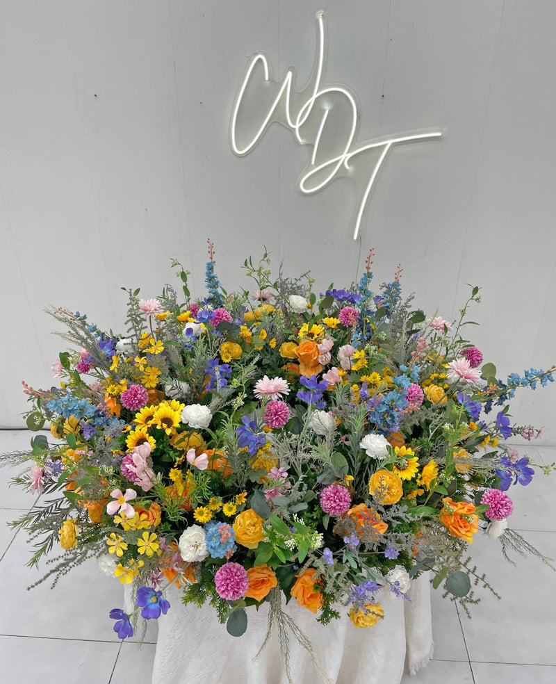 Sunflower Cake Table Florals