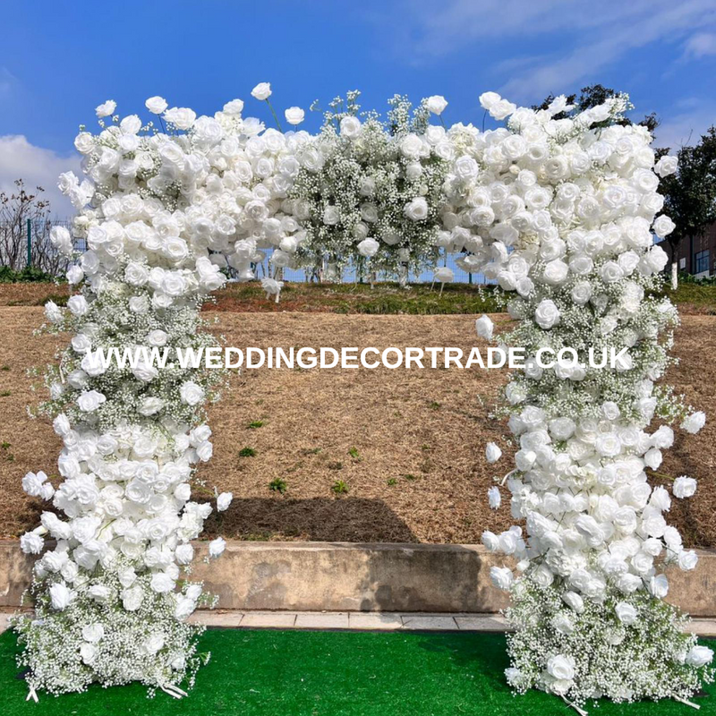 Cloth Back Square Arch Florals - Gypsophila & Rose