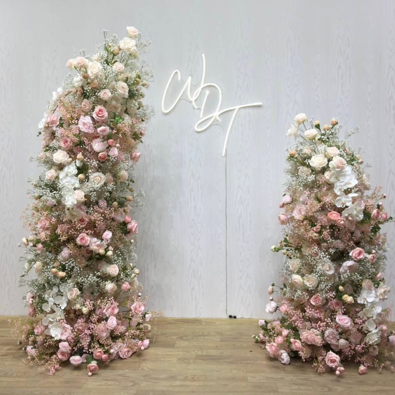 Pastel Dream Floral Pillar Pair