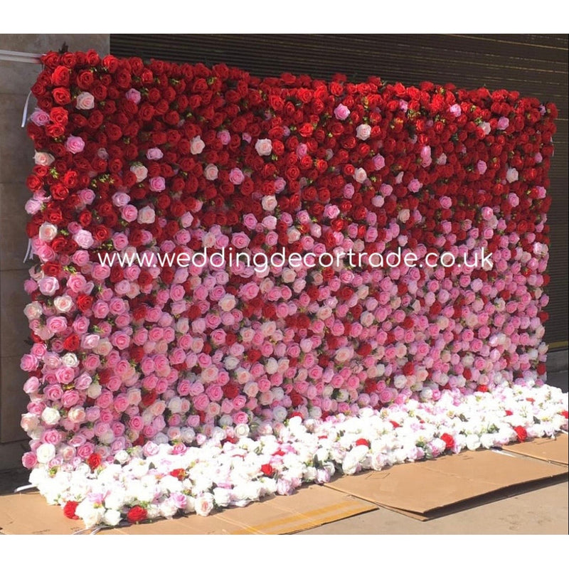 Joanna - 3D Red & Pink Ombré Flower Wall