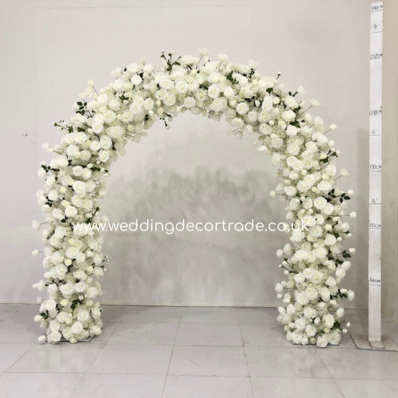 White Rose and Hydrangea Floral Arch