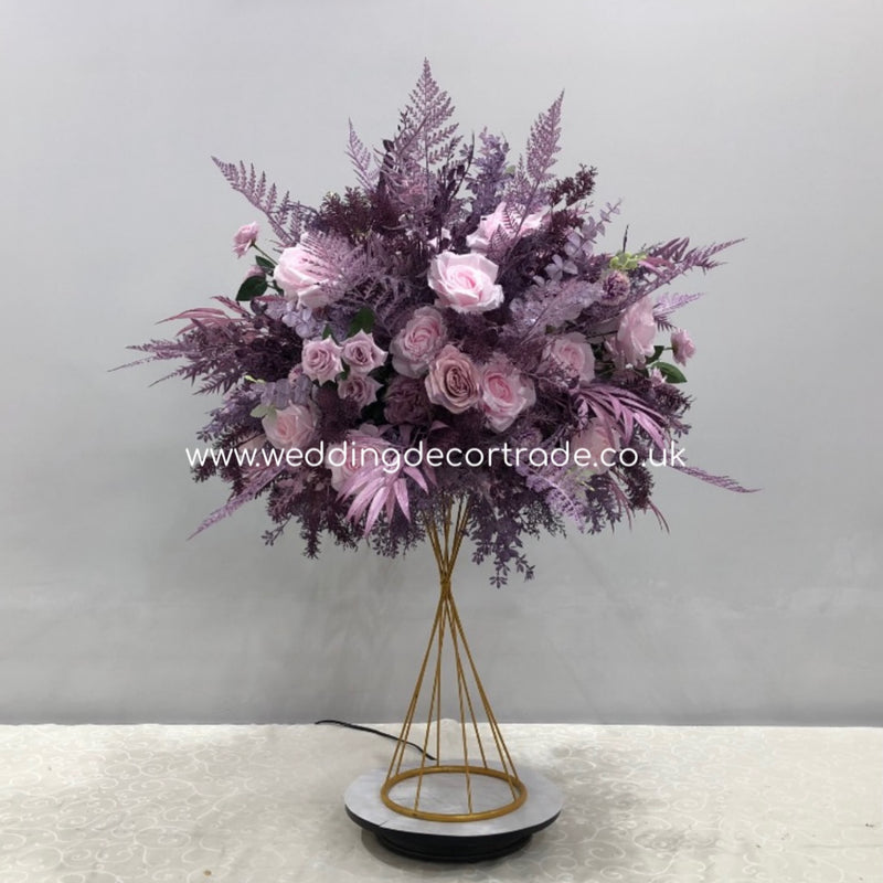 Purple Violet Silk Floral Centrepiece