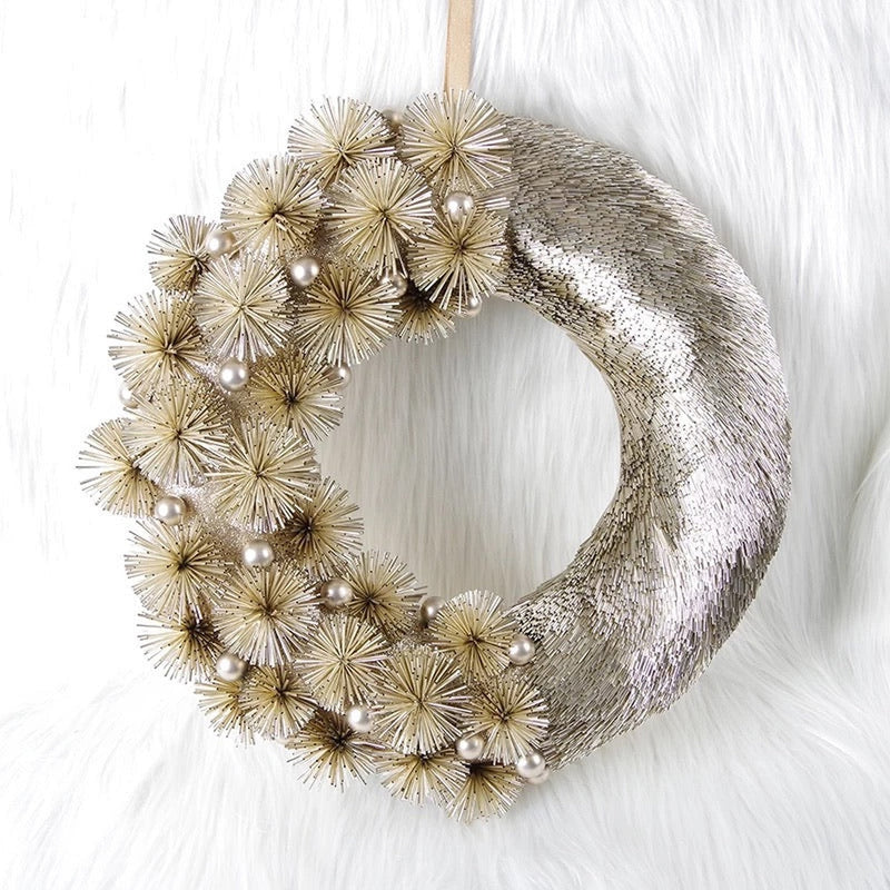 Champagne Gold Christmas Door Wreath - 40cm