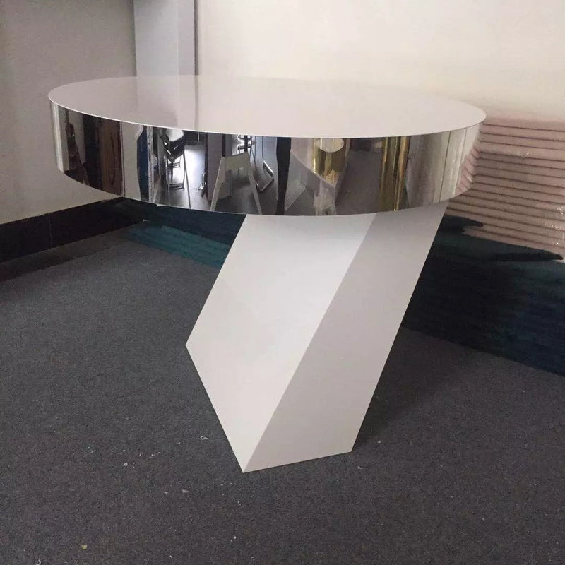 Silver Mirror Top Cake Table