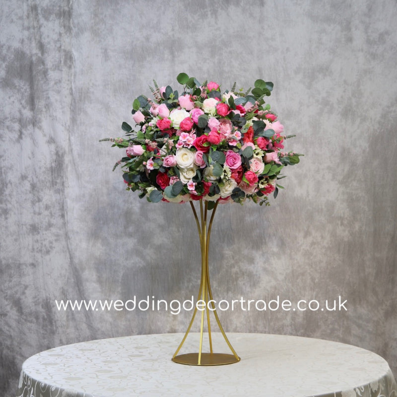 Vibrant Pink Textured Silk Floral Centrepiece - M21