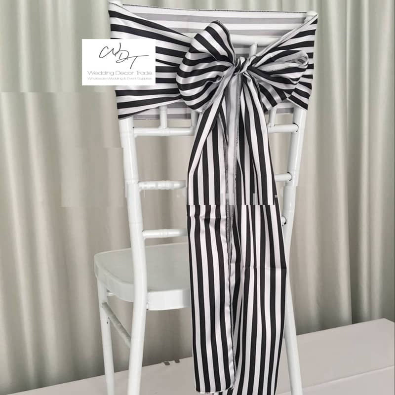 Black & White Striped Sash