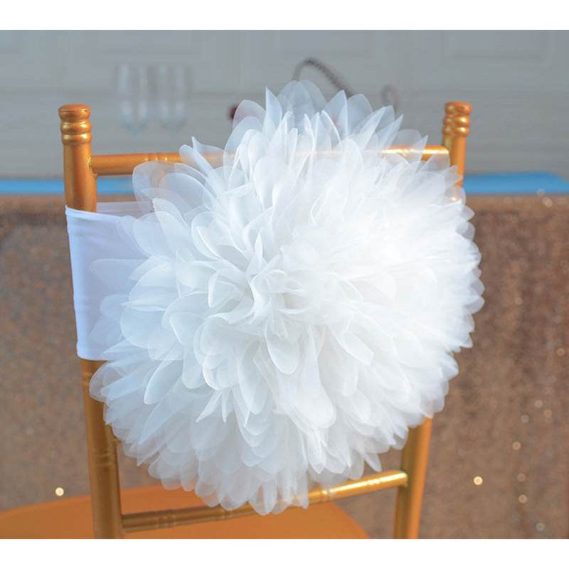 White 3D Flower Sash x50