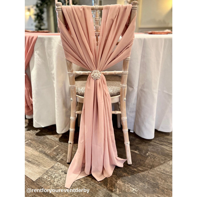 Dusky pink chair sashes sale